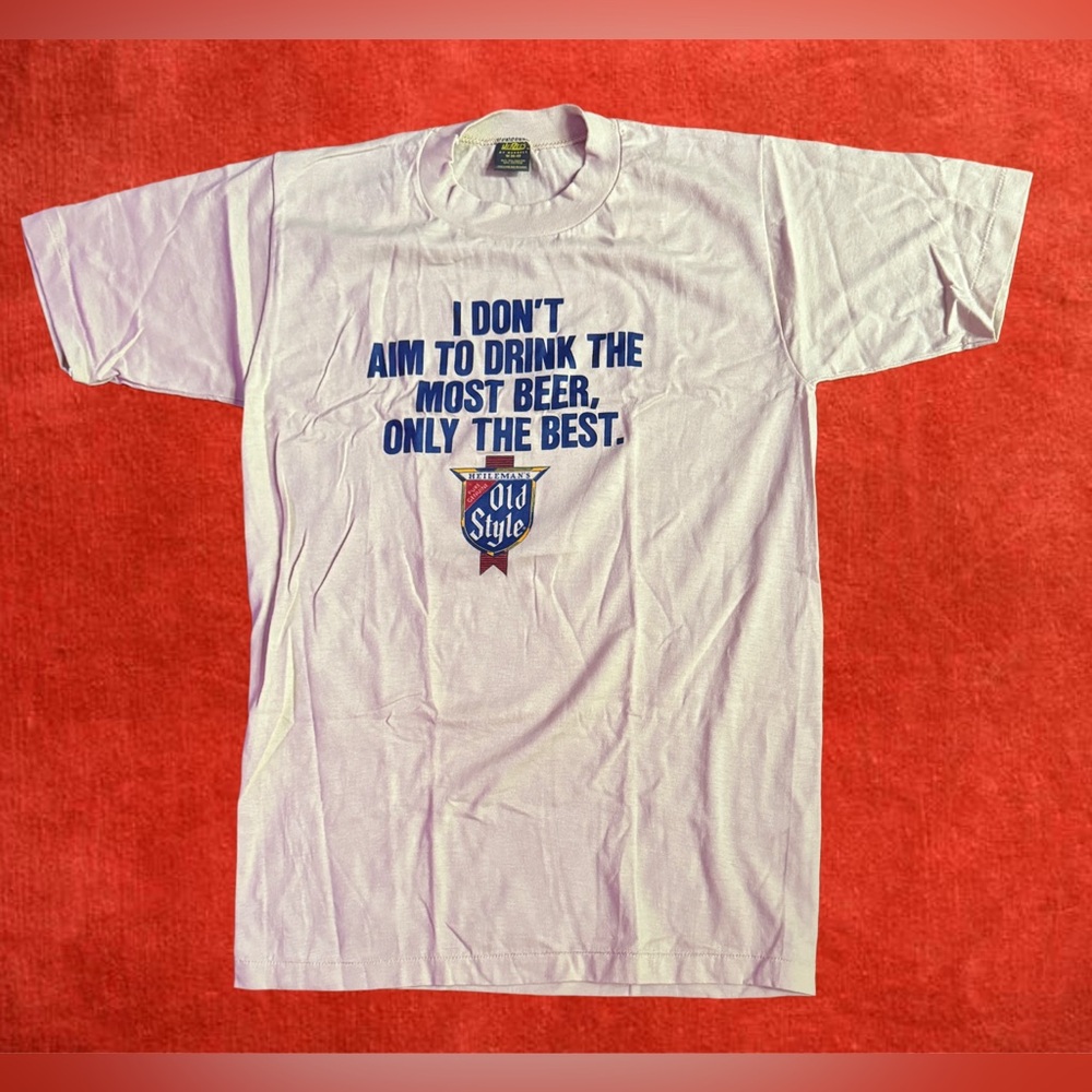 Vtg 80s Heilemans Old Style Beer T Shirt Deadstock Single Stitch Jerzees Promo